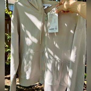 NWT Beautiful  Athleta Retroterry Full Zip Hoodie Khaki S Breathable Sweatshirt